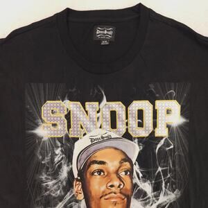 Snoop Dogg Rap Graphic Short Sleeve Crew Neck Shirt Mens Size XL Black
